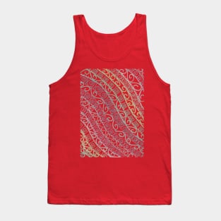 Metalic Celtic Filigree - Red Background Tank Top